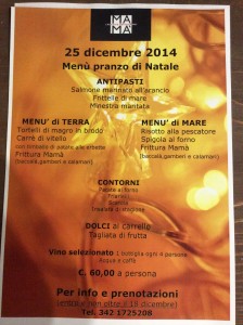 Menù di Natale Mamà Creative Restaurant Milano