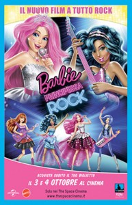 locandina BARBIE PRINCIPESSA ROCK