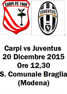 Biglietti partita Carpi - Juventus