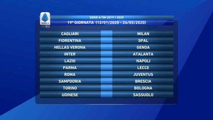 Calendario Partite Serie A Now Tv 2020/2021