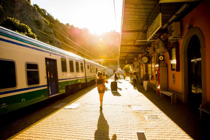Woman-Boarding-Train-Italy