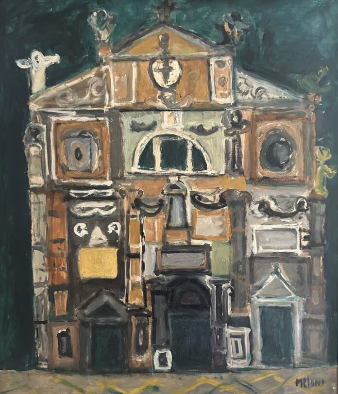 Gino-Meloni-Venezia-San-Moise-1953-olio-su-tela